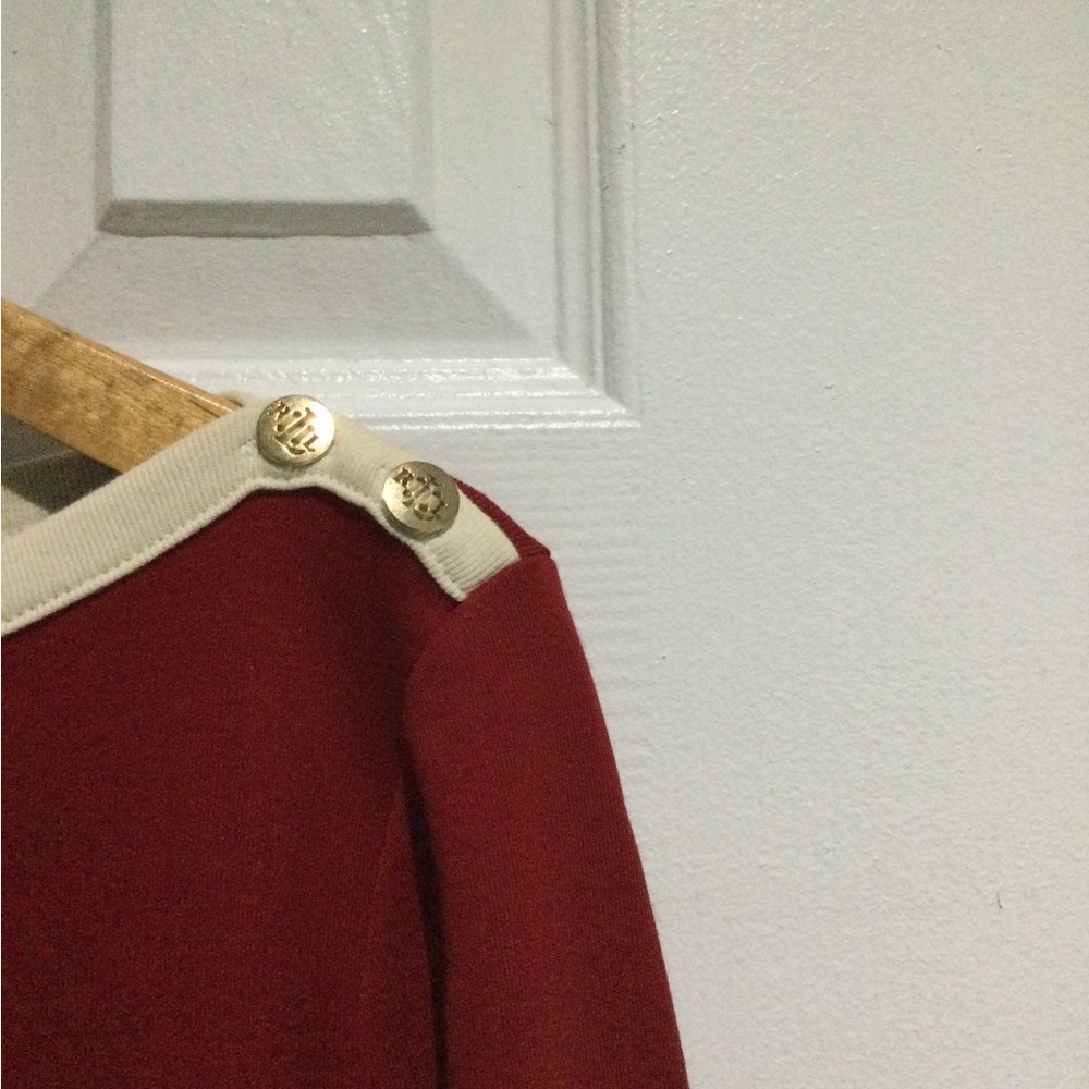 Lauren Ralph Lauren Women’s Red and Cream Long Sleeve Top - Picture 5 of 7